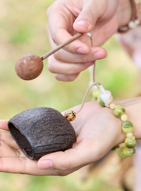 天然果壳摇铃木鱼解压打击乐器