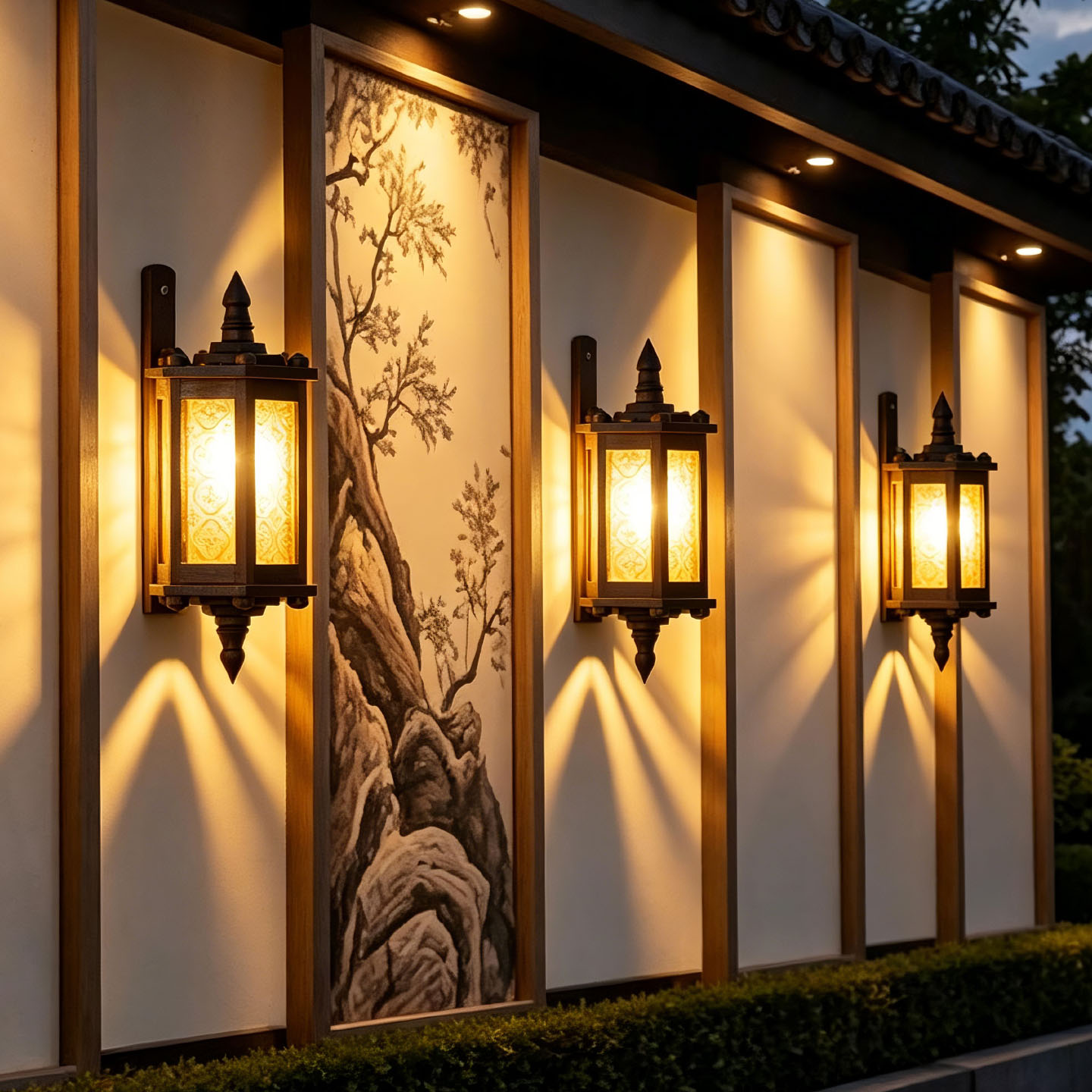泰国实木中式复古餐厅过道灯壁灯东南亚走廊庭院灯户外床头装饰灯
