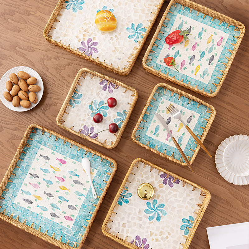 客厅家用收纳首饰贝壳托盘果篮