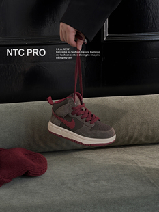 2025秋冬新款韩版潮牌NTC中大男女童高帮牛皮加棉滑板运动鞋棉鞋