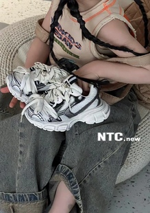 2025秋新款韩版货儿童潮牌NTC中大男女童魔术贴老爹鞋跑步运动鞋