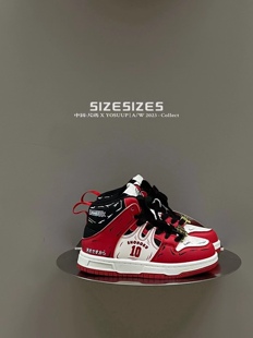 春秋新款韩版货儿童鞋潮牌SIZES中大男女童高帮街舞滑板运动鞋