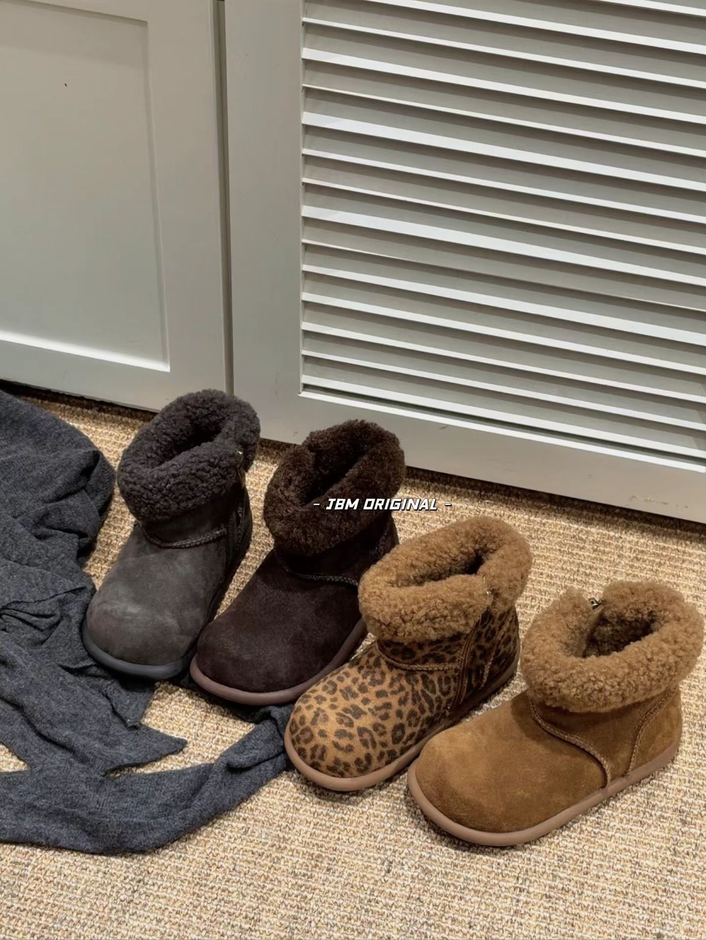 男女童保暖羊羔毛百搭雪地靴棉鞋