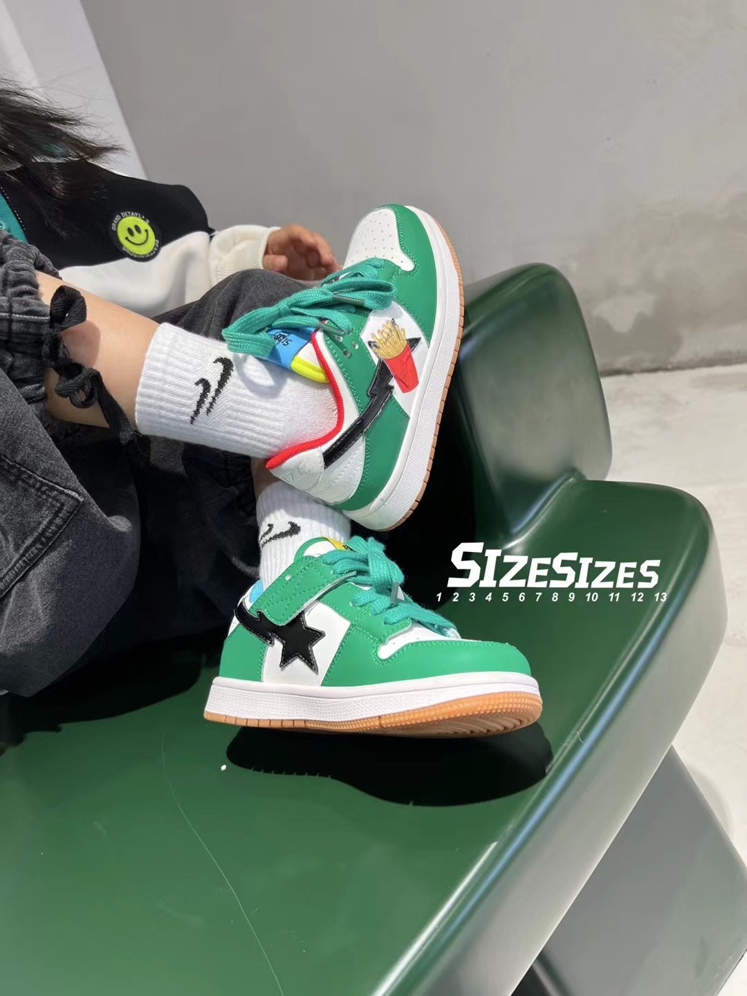 春秋新款韩版货儿童鞋潮牌UUS中大童男童女童魔术贴滑板运动鞋