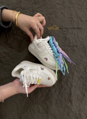 2026春韩版童鞋潮牌WGT中大男女童魔术贴白色鞋轻便百搭运动板鞋