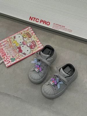 2025秋新款韩版童鞋潮牌NTC中大男女童魔术贴贝壳头休闲板运动鞋
