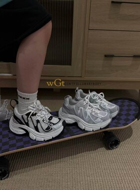 2026夏季新款韩版潮牌WGT中大男女童老爹鞋网面透气休闲运动凉鞋