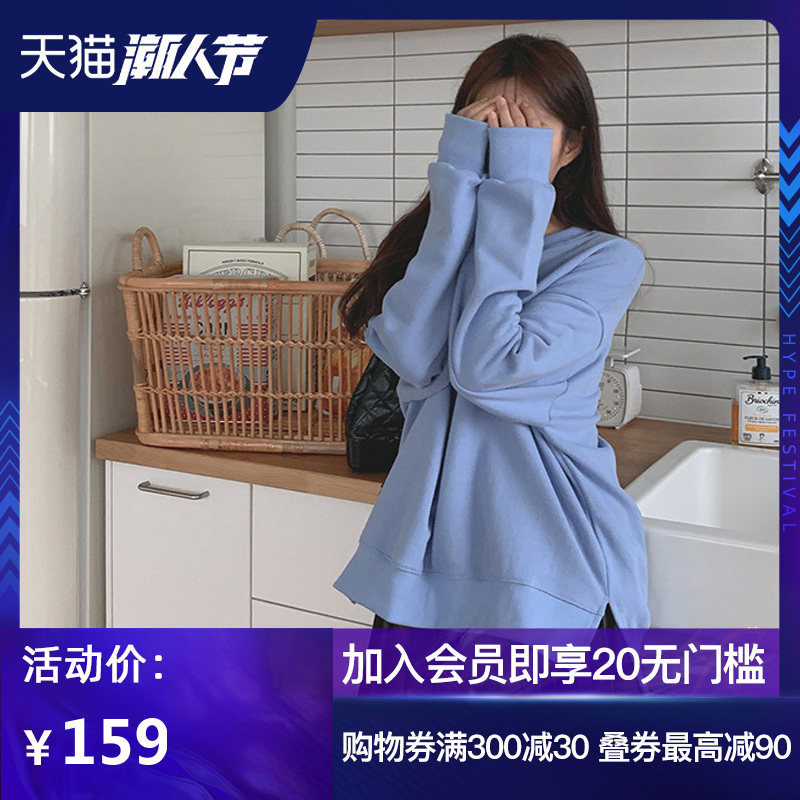 韩国直邮cherrykoko薄款套头休闲圆领卫衣女新款2020年秋季宽松