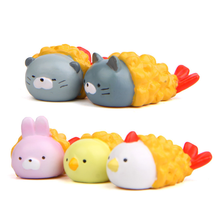 卡通创意立体炸虾款猫咪小鸡小熊冰箱贴吸磁贴磁铁吸铁石DIY素材