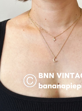 法式叠戴双层星星月亮Vintage复古中古轻奢小众博主易梦玲女 项链