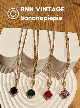 千金名媛轻奢Vintage复古中古宝石简约时尚明星百搭高圆圆女 项链