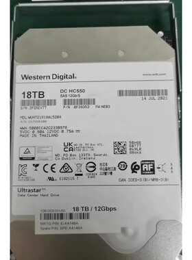 NetApp E-X4146A 108-00910 18T SAS 12G 7.2K 3.5存储硬盘