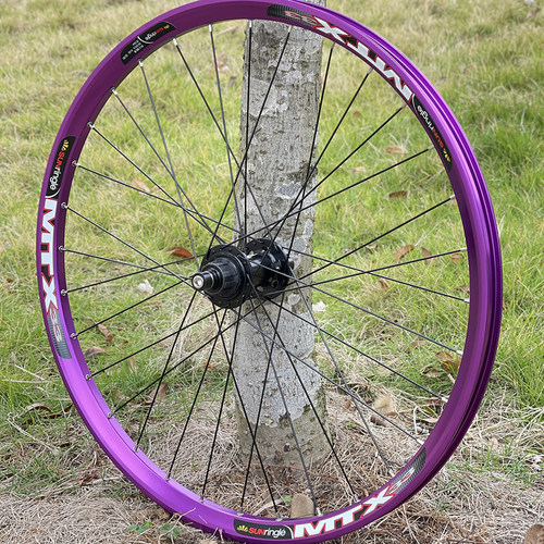 Tanke碳客120响土坡自编轮组26寸单速对锁螺丝轴花鼓MTX33车圈