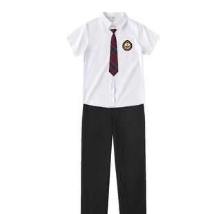 工装配制服现货供应新款2024黑色厂家和衬衫短袖领带白色尖领长裤