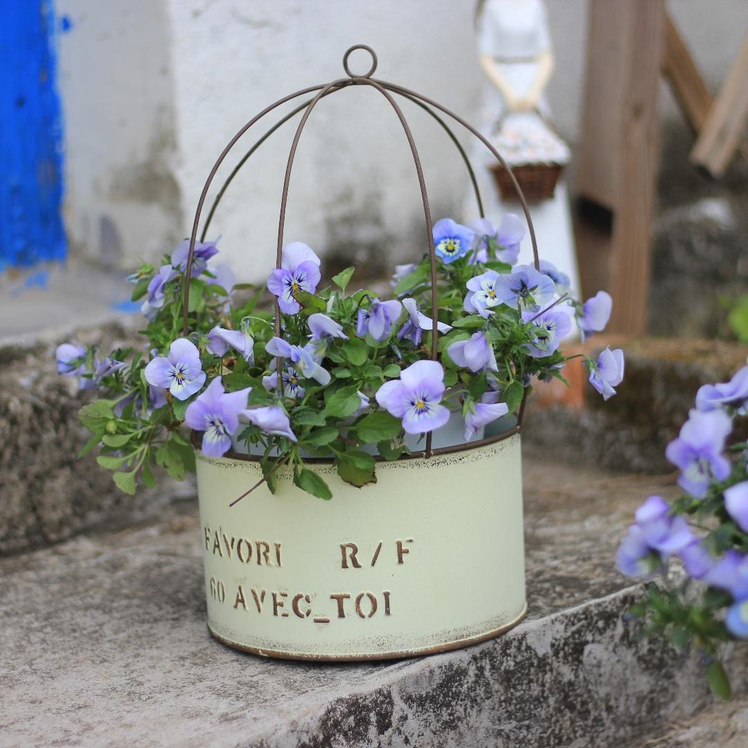 铁艺复古吊盆鸟笼花盆