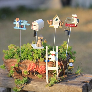 日式 饰造景 zakka园艺杂货多肉花插件花盆挂件阳台摆件可爱动物装