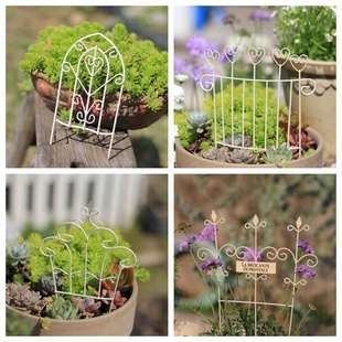 日式ins复古铁艺迷你花盆小装饰微景观造景绿植创意花园杂货栅栏