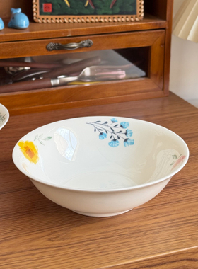 北府 阿莲娜骨瓷碗甜品碗斗笠碗敞口碗面碗汤碗饭碗可微波