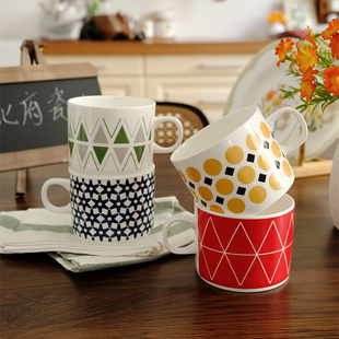 北府 北欧风骨瓷水杯咖啡杯奶杯直身杯陶瓷马克杯下午茶杯可微波