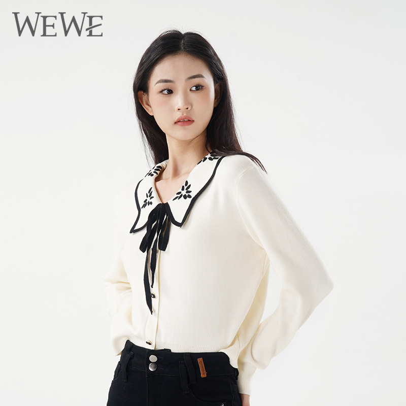 WEWE/唯唯冬季新品女装清新甜美时尚通勤套头衫气质毛衣,女装/女士精品,毛针织衫,淘宝优惠券,粉丝福利购,淘宝优惠卷