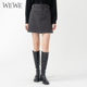 唯唯冬季 新品 女装 WEWE 洋气复古港风时尚 A字半身裙高腰显瘦