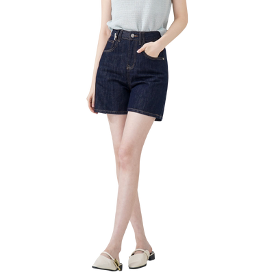 WEWE牛仔裤短裤高腰直筒裤