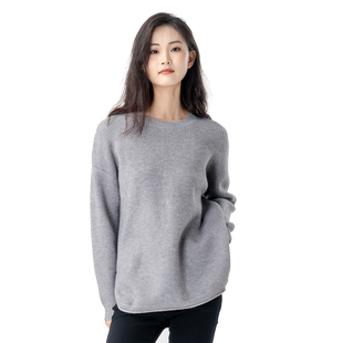 WEWE/唯唯秋季新品女装慵懒秋日氛围感宽松休闲毛衣简约百搭