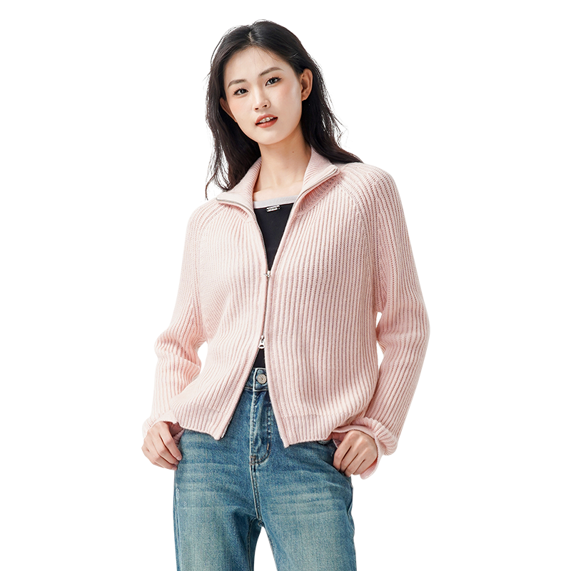 WEWE/唯唯秋季新品女装简约甜酷休闲时尚针织开衫气质有格调