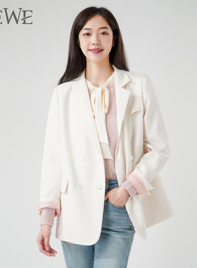 WEWE/唯唯春季新品女装清新简约温柔优雅通勤西装气质百搭