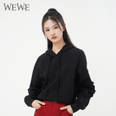 唯唯秋季 新品 女装 WEWE 时尚 休闲连帽甜酷宽松卫衣气质潮流