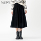 WEWE 简约复古格调气质半身裙松紧腰亮面 女装 唯唯冬季 新品