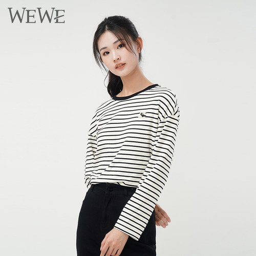 WEWE唯唯长袖休闲常规条纹