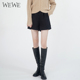 唯唯冬季 新品 女装 WEWE 休闲直筒文艺气质百搭短裤 松紧抽绳