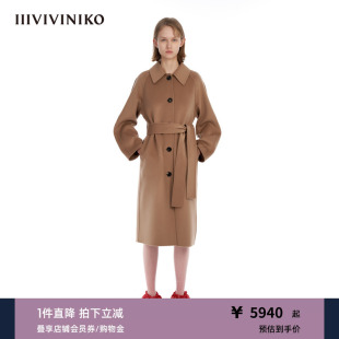 IIIVIVINIKO 美拉德毛呢大衣外套女M349028172C 100%羊绒双面呢