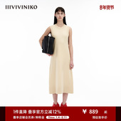 IIIVIVINIKO 进口美丽诺羊毛 缩绒A型背心连衣裙女M341113623D