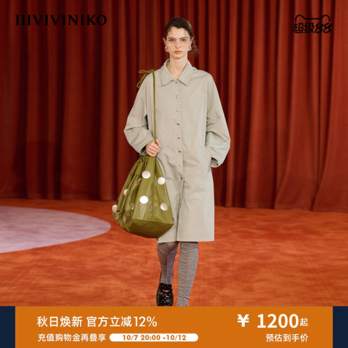 IIIVIVINIKO长袖工装风衣