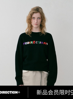 NO DIRECTION+ 手工钩针字母圆领毛衣N540109651C