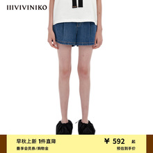 IIIVIVINIKO秋季新品“重磅天丝牛仔”小A型短裤子女C331822217A