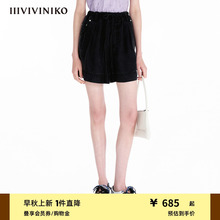IIIVIVINIKO2025夏新款复古抽绳直筒牛仔短裤子女R521801201D