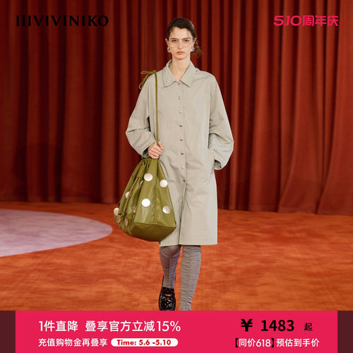 IIIVIVINIKO长袖工装风衣