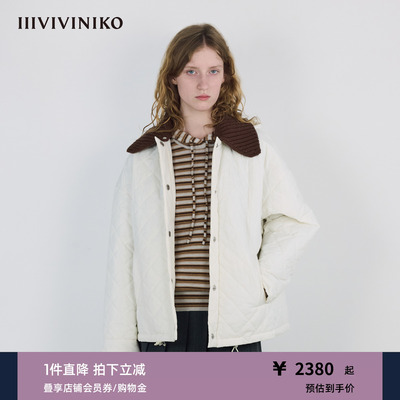 IIIVIVINIKO2025冬新款廓形可拆卸领绗格工装棉服女M541908090C