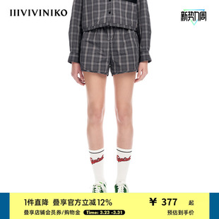 子女M310817126B 格纹运动短裤 IIIVIVINIKO 意大利LIMONTA色织