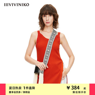 IIIVIVINIKO春夏新品 细罗纹针织背心女M221227635C 环保粘胶