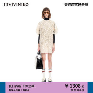 古典蕾丝 复古6分袖 新品 IIIVIVINIKO夏季 连衣裙女M320636343D