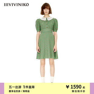 IIIVIVINIKO夏季 式 短款 连衣裙女M230609180A 印花衬衫 新品