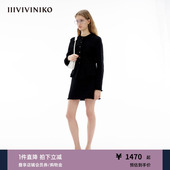 新款 IIIVIVINIKO春季 复古通勤圆领小香风外套女 粗花呢面料