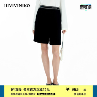 IIIVIVINIKO2025夏新款 子女B520813113D 休闲时髦橡筋腰带五分裤