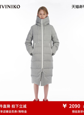 IIIVIVINIKO“90白鸭绒”羊毛混纺覆膜长款羽绒服女M349114128F