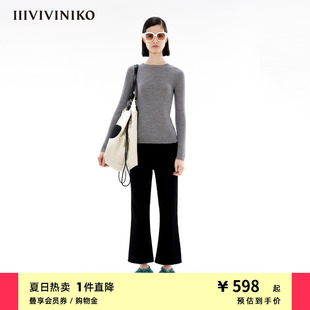 半高领毛衣套头内搭针织打底衫 纯羊毛 女 IIIVIVINIKO 明星同款