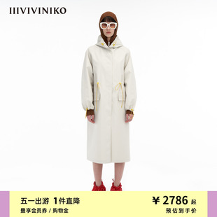 IIIVIVINIKO 运动风衣女M330902140B 休闲长款 双面异色复合面料